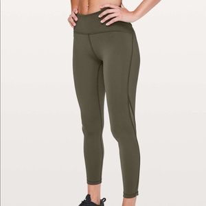 Lululemon Train Times 7/8 legging in Dark Olive